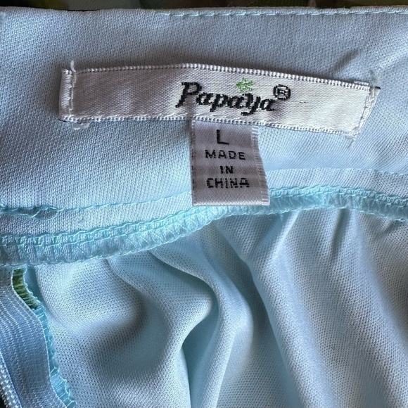 Women’s Skirt PAPAYA Blue Multicolor Mesh Striped Mini Skirt Floral Skater Skirt - Picture 5 of 6